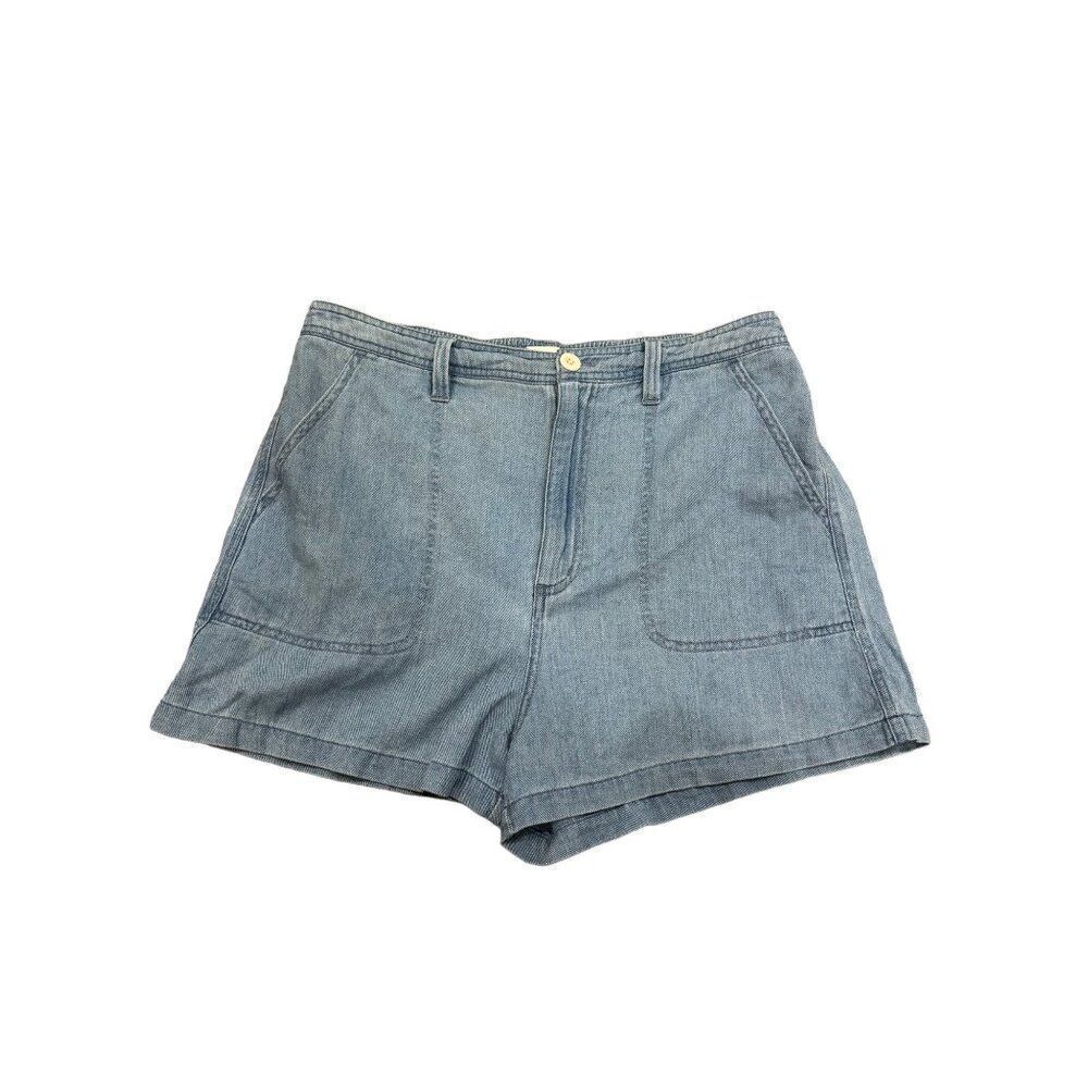 Madewell High Rise Denim Camp Shorts Size Large
